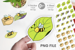 Sleeping Bee on Leaf Sticker Product Image 1