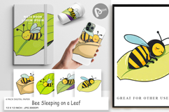 Digital Paper Sleeping Bee on Leaf Product Image 1