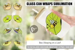 Glass Can Sleeping Bee on Leaf Product Image 1