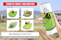 Tumbler Sleeping Bee on Leaf Product Image 1