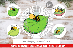 Wind Spinner Sleeping Bee on Leaf Product Image 1