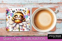 Bee Square Coaster Bundle - Inspirational Quote Sublimation