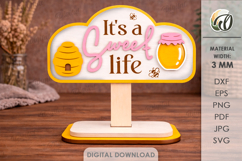 3D Bee Stand Laser Cut. Home Decor. Stand Decor SVG Product Image 1