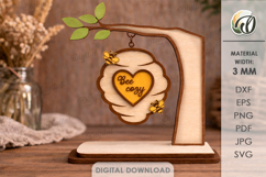 3D Bee Stand Laser Cut. Home Decor. Stand Decor SVG Product Image 1