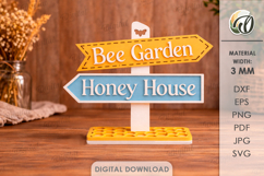 3D Bee Stand Laser Cut. Home Decor. Stand Decor SVG Product Image 1