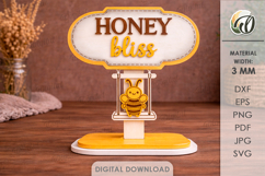 3D Bee Stand Laser Cut. Home Decor. Stand Decor SVG Product Image 1
