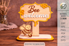 3D Bee Stand Laser Cut. Home Decor. Stand Decor SVG Product Image 1