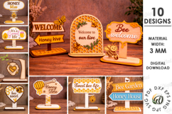 3D Bee Stands Bundle Laser Cut. Home Decor. Stand Decor SVG Product Image 1