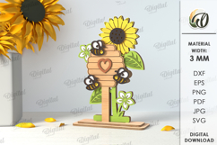 Bee stands Bundle Laser Cut. Honey Bee Home Decor SVG Product Image 4