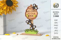 Bee stands Bundle Laser Cut. Honey Bee Home Decor SVG Product Image 7