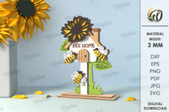 Bee stands Bundle Laser Cut. Honey Bee Home Decor SVG Product Image 8