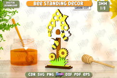 Bee Standing Decor Laser Cut Bundle, Bee Standing Sign SVG Product Image 8