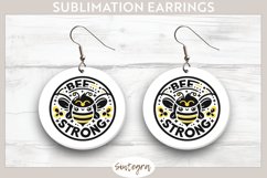 Bee Strong v7 Round Earrings Sublimation Product Image 1