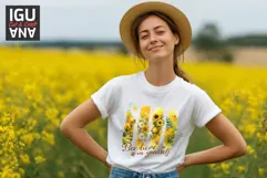 Bee Sublimation PNG | Sunflower Floral Brush Strokes | DTF Product Image 2