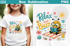 Funny Bee Sublimation | Summer Bee Quotes Clipart Product Image 1