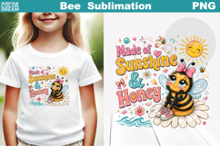 Cute Bee Floral Sublimation | Summer Bee Quotes Clipart Product Image 1