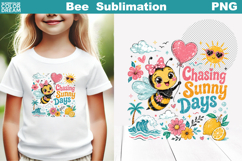 Cute Bee Floral Sublimation | Summer Bee Quotes Clipart Product Image 1
