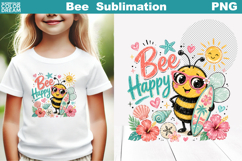 Cute Bee Floral Sublimation | Summer Bee Quotes Clipart Product Image 1