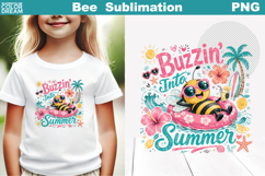 Cute Bee Floral Sublimation | Summer Bee Quotes Clipart Product Image 1