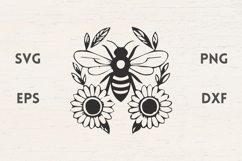 Bee with sunflowers SVG Product Image 1