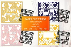 Bee SVG paper cut cards