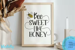 Bee Sweet Like Honey SVG Bumble Bee SVG Bee SVG Sunflower Product Image 1