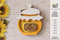 Bee tiered tray decor Laser Cut. Honey Bee Wall Decor SVG Product Image 7