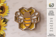 Bee tiered tray decor Laser Cut. Honey Bee Wall Decor SVG Product Image 1