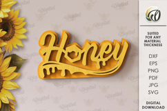 Bee tiered tray decor Laser Cut. Honey Bee Wall Decor SVG Product Image 1