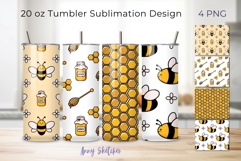 4 Honey Bee Tumbler Wrap 20 oz Seamless Pattern Hand Drawn Product Image 1