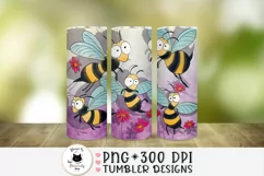 skinny tumbler wrap with cute bees illustrations