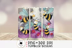 skinny tumbler png design with cute bees illustrations