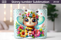Tropical Hibiscus Bee Tumbler Wrap | Bumblebee Floral Sublim Product Image 1