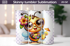 Summer Sunglasses Bee Tumbler Wrap | Tropical Sublimation Product Image 1