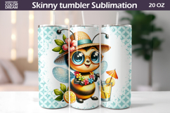 Summer Sunglasses Bee Tumbler Wrap | Tropical Sublimation Product Image 1