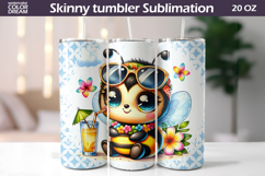 Summer Sunglasses Bee Tumbler Wrap | Tropical Sublimation Product Image 1