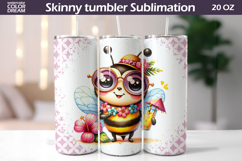 Summer Sunglasses Bee Tumbler Wrap | Tropical Sublimation Product Image 1