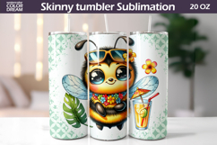 Summer Sunglasses Bee Tumbler Wrap | Tropical Sublimation Product Image 1