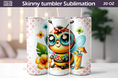 Summer Sunglasses Bee Tumbler Wrap | Tropical Sublimation Product Image 1