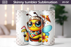 Summer Sunglasses Bee Tumbler Wrap | Tropical Sublimation Product Image 1
