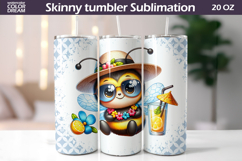Summer Sunglasses Bee Tumbler Wrap | Tropical Sublimation Product Image 1