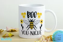 Bee You-nique Bee SVG Bumble Bee SVG Bee SVG Sunflower SVG Product Image 1