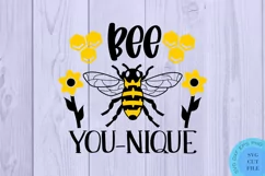 Bee You-nique Bee SVG Bumble Bee SVG Bee SVG Sunflower SVG Product Image 2