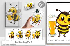 Digital Paper Bee Beer Day Product Image 1