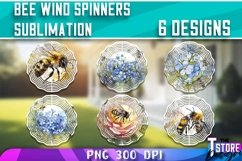 Bee Wind Spinners Sublimation|Bee Kind Wind Spinners|3d bee Product Image 1