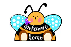 Layered Bee Welcome Home Sign Laser Cut SVG Template Design Product Image 2