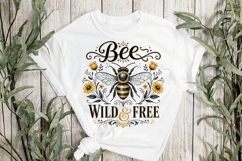 Bee Wild and Free Vintage Floral Bumble Bee Graphic Shirt Product Image 3