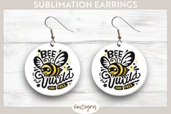 Bee Wild &amp; Free v1 Round Earrings Sublimation Product Image 1