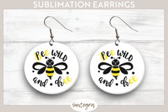 Bee Wild &amp; Free v4 Round Earrings Sublimation Product Image 1