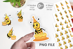Bee with Birthday Cake Sticker Product Image 1